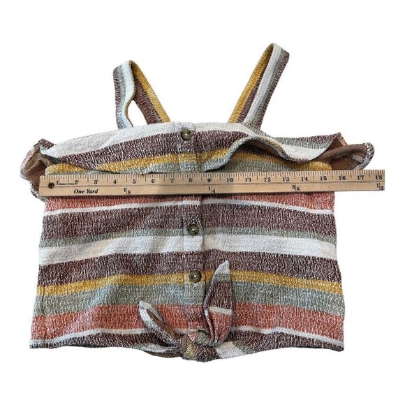 Madewell Texture Thread Tops Stripe Tie Front Tank Top Women's Size XS - Picture 3 of 4